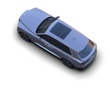 Beyaz arka planda lüks bir araba. 3d oluşturma.