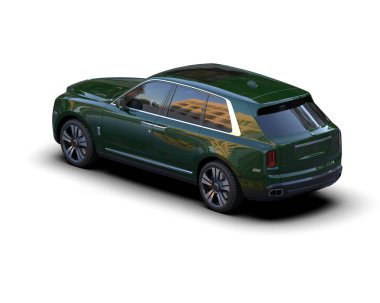 yeşil modern araba beyaz arka planda izole edildi - arka plan