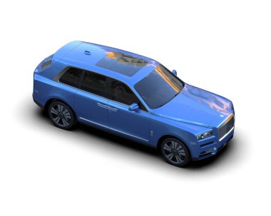 modern mavi araba - şehir manzarası