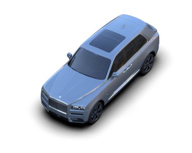 mavi araba arka planda izole edildi
