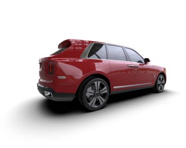 Araba beyaz arka planda izole edilmiş. 3d illüstrasyon.