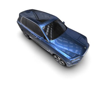 Beyaz arka planda modern lüks bir araba. izole edilmiş 3d illüstrasyon.