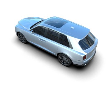 mavi araba üzerinde beyaz izole