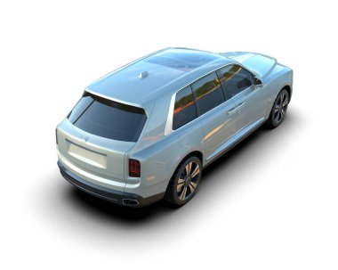 araba beyaz arkaplanda izole edildi