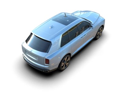 mavi araba üzerinde beyaz izole