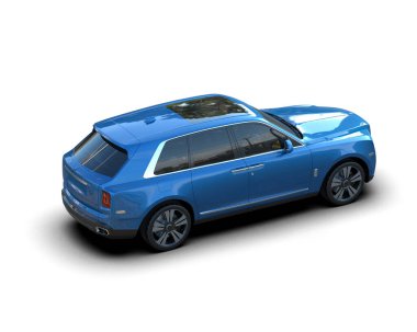 Araba beyaz arka planda izole edilmiş. 3d görüntüleme - resim