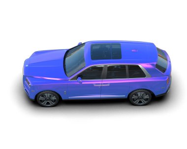 Beyaz arka planda izole edilmiş modern lüks araba. 3 Boyutlu Hazırlama.