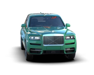 açık arkaplanda yeşil modern bir araba