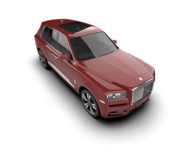 Gri arka planda modern bir araba. 3d illüstrasyon