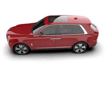 Araba beyaz arka planda izole edilmiş. 3D görüntüleme - illüstrasyon