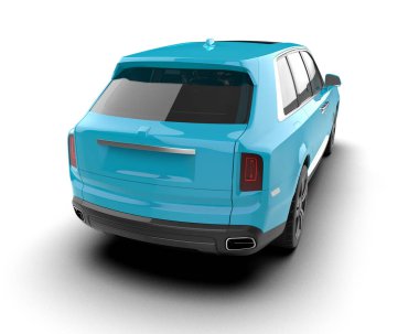 Araba beyaz arka planda izole edilmiş. 3d resimleme.