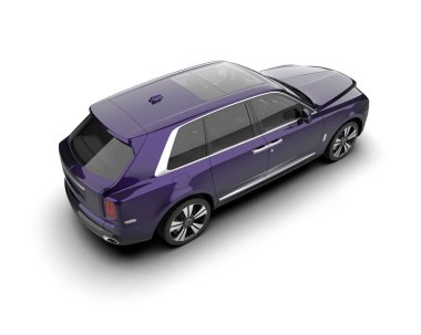 Modern şehir cipi beyazdan izole edilmiş. 3D görüntüleme - illüstrasyon