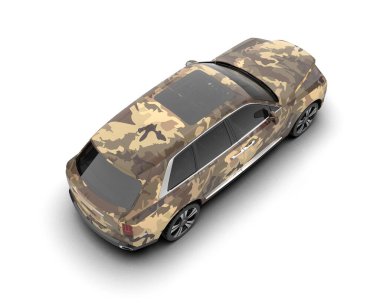 Beyaz arkaplanda 3 boyutlu bir araba görüntüsü