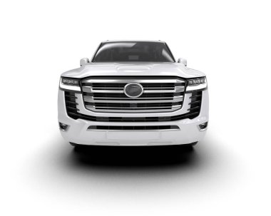 beyaz lüks modern araba - 3 boyutlu