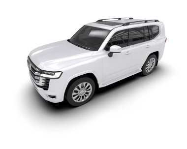 araba beyaz izole arkaplan 3 d görüntüleme