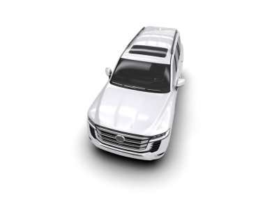 Beyaz arka planda modern lüks bir araba. 3d oluşturma