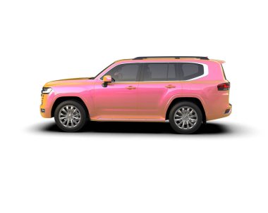 Pembe cip beyaz arka planda izole edilmiş. 3 Boyutlu Hazırlama