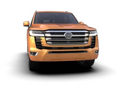 SUV vagonu, 3 boyutlu görüntüleme, beyaz arka planda izole edilmiş.