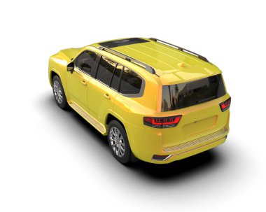 Beyaz arka planda modern bir cip. 3d oluşturma