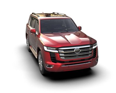 rode suv op een witte achtergrond