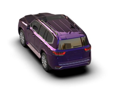 Beyaz arka planda lüks bir araba. 3 boyutlu.