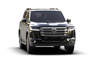 Beyaz arka planda izole edilmiş lüks bir araba. 3d oluşturma