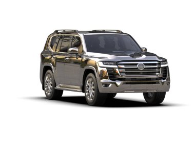 Beyaz arka planda lüks bir kamyonet. 3d oluşturma