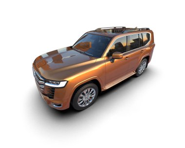 modern SUv beyaz bir arkaplanda izole edilmiş 3 boyutlu görüntüleme