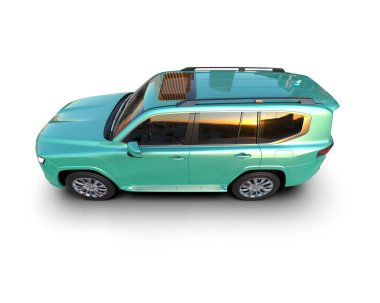 Beyaz arka planda araba ailesi.