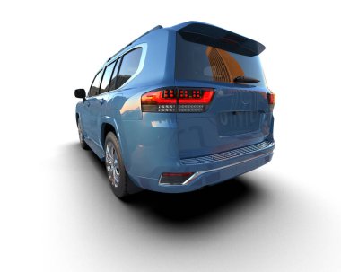 Araba beyaz arka planda izole edilmiş. 3d illüstrasyon - resim