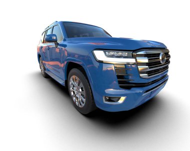 Beyaz arkaplandaki bir arabanın 3 boyutlu canlandırması