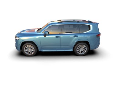 mavi lüks SUV arabası