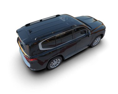 Siyah iş arabası beyaz arkaplanda