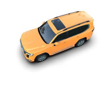 Kendi tasarımın için boş ekranlı modern şehir arabası. 3d oluşturma