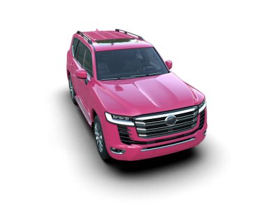 beyaz arka planda pembe modern araba