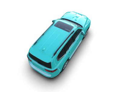 mavi araba - 3D illüstrasyon