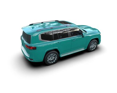 SUv beyaz arkaplanda izole edilmiş 3 boyutlu görüntüleme