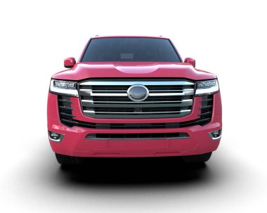 modern kırmızı SUV arabası beyaz arkaplanda izole edildi