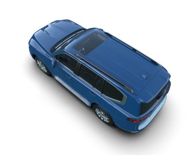 Beyaz arka planda modern bir araba. 3d illüstrasyon