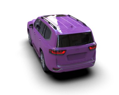 Modern araba arka planda izole edilmiş. 3D görüntüleme - illüstrasyon