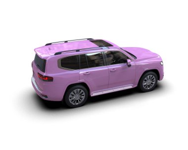 Pembe lüks SUV araba - arka manzara