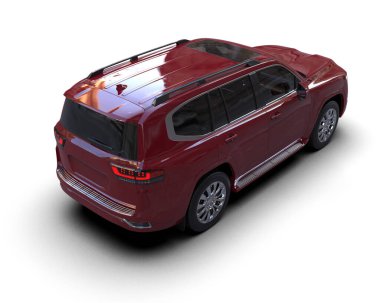modern kırmızı SUV arabası beyaz arkaplanda izole edildi