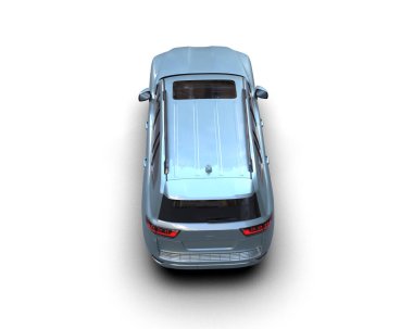 modern araba beyaz arkaplanda izole edilmiş 3 boyutlu resimleme