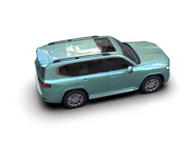 Beyaz arka planda izole edilmiş küçük bir cip. 3d oluşturma