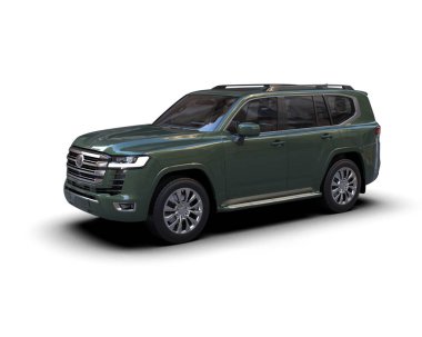 Beyaz arka planda bir cip. 3d oluşturma