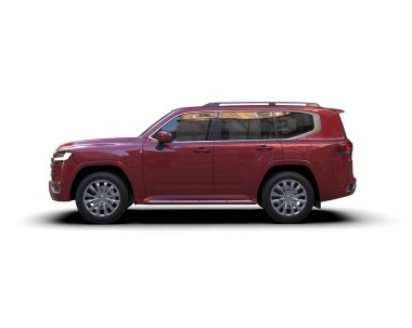 modern kırmızı SUV arabası beyaz arkaplanda izole edildi