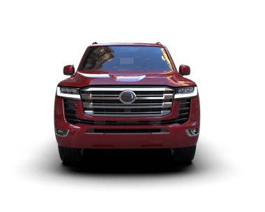 modern kırmızı SUV arabası beyaz arkaplanda izole edildi