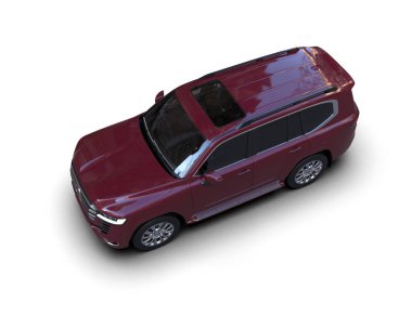 modern kırmızı SUV arabası beyaz arkaplanda izole edildi