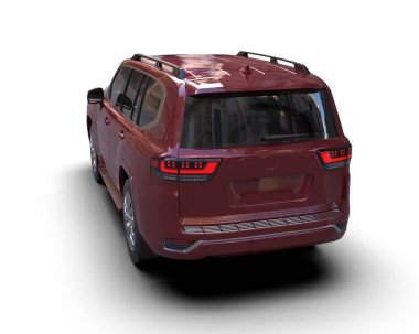 modern kırmızı SUV arabası beyaz arkaplanda izole edildi