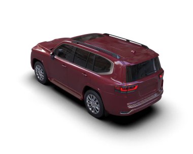 modern kırmızı SUV arabası beyaz arkaplanda izole edildi